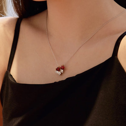 [ElanLuxe Jewelry]Dainty Red Heart Necklace