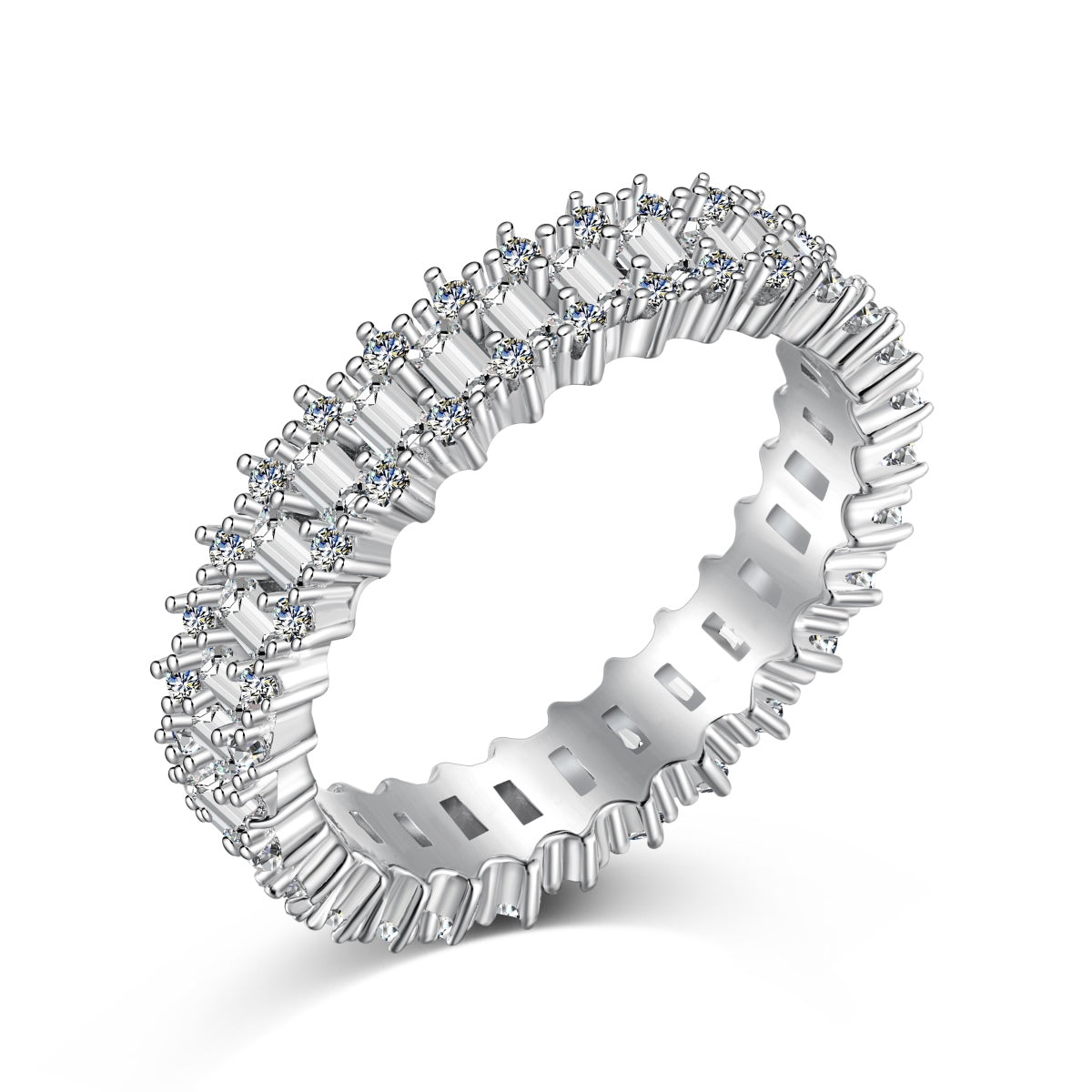 [ElanLuxe Jewelry]Splashy Ornate Emerald Cut Cocktail Ring