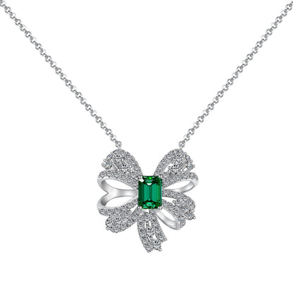 [ElanLuxe Jewelry]Luxurious Flower Shape Emerald Cut Necklace