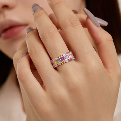 [ElanLuxe Jewelry]Dazzling Colorful Radiant Cut Party Ring