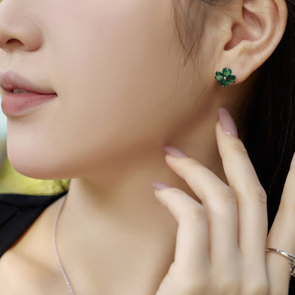 [ElanLuxe Jewelry]Four-Leaf Clover Ball Earrings