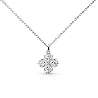 [ElanLuxe Jewelry]Heart-Shaped Four-Leaf Clover Bead Necklace