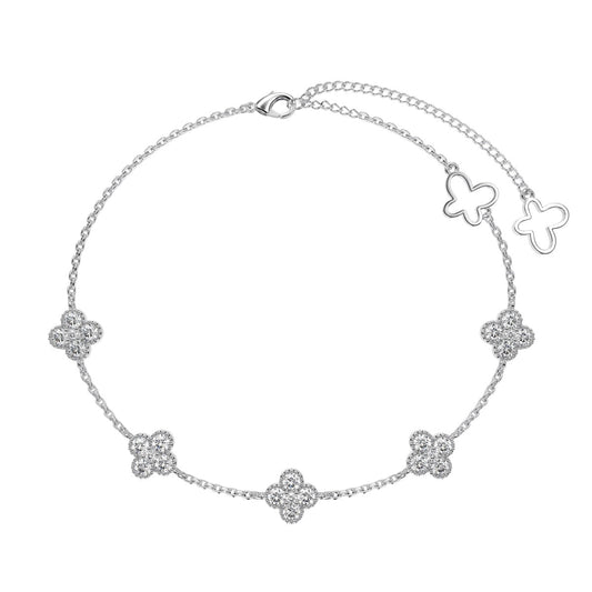 [ElanLuxe Jewelry]Four-Leaf Clover Hollow Butterfly Bracelet