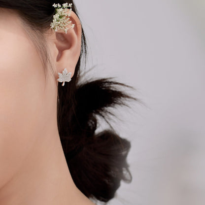 [ElanLuxe Jewelry]Exquisite Maple Leaf Design Earrings