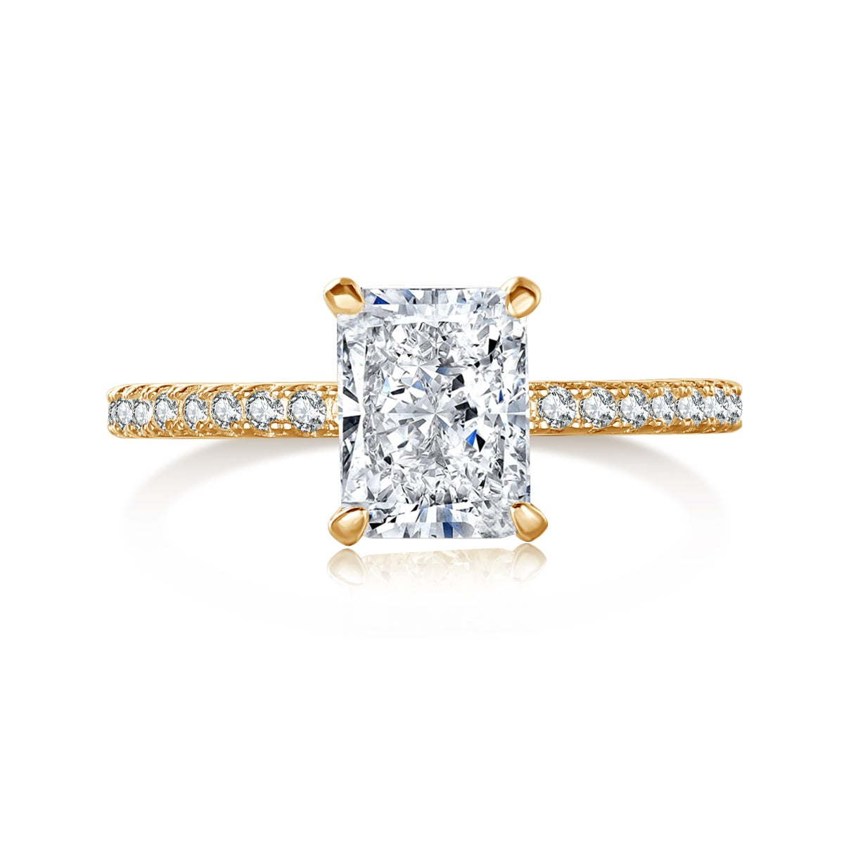 [ElanLuxe Jewelry]2.0 Carat Dazzling Sparkling Radiant Cut Party Ring