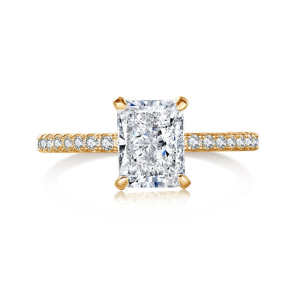 [ElanLuxe Jewelry]2.0 Carat Dazzling Sparkling Radiant Cut Party Ring