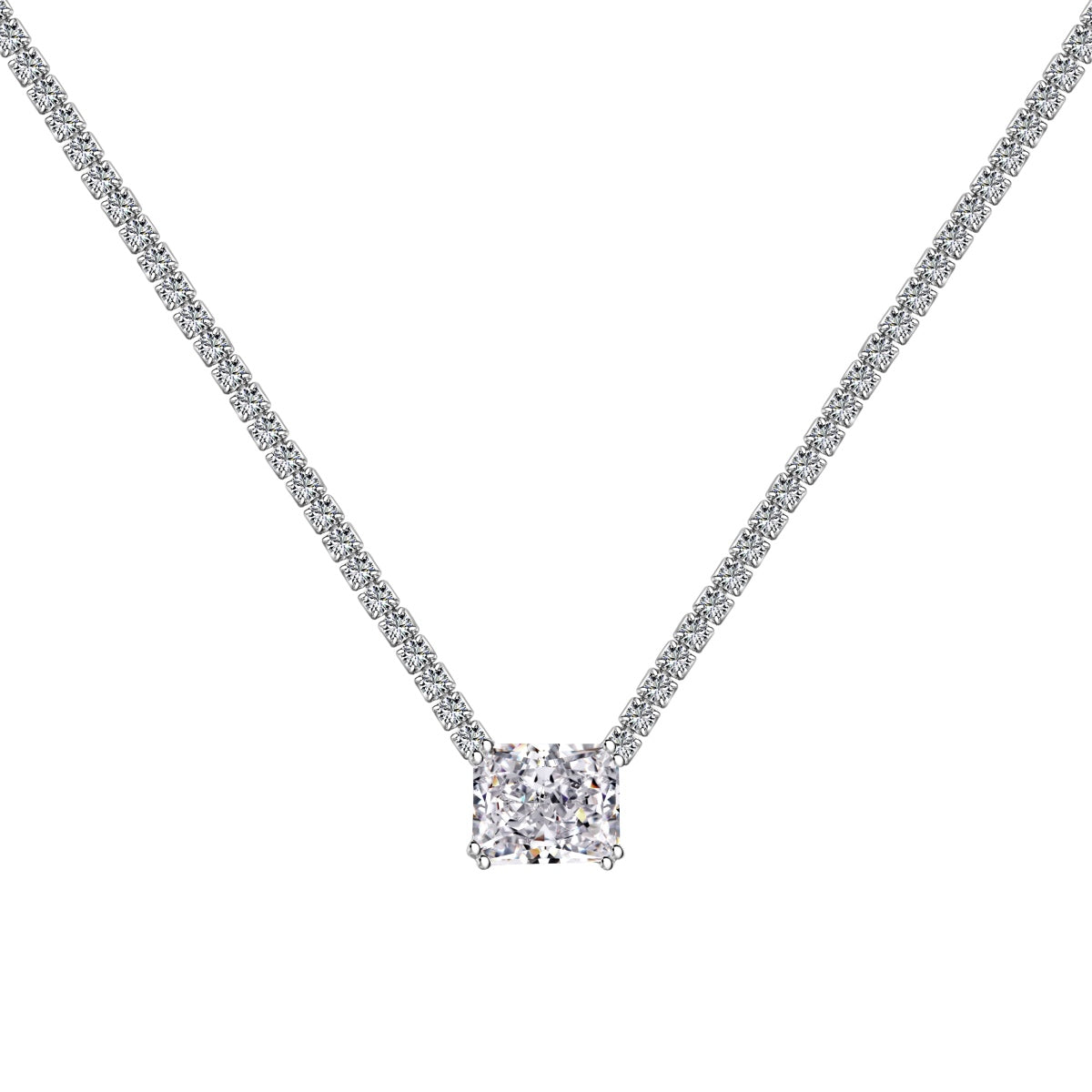 [ElanLuxe Jewelry]4.0 Carat Elegant Radiant Cut Necklace