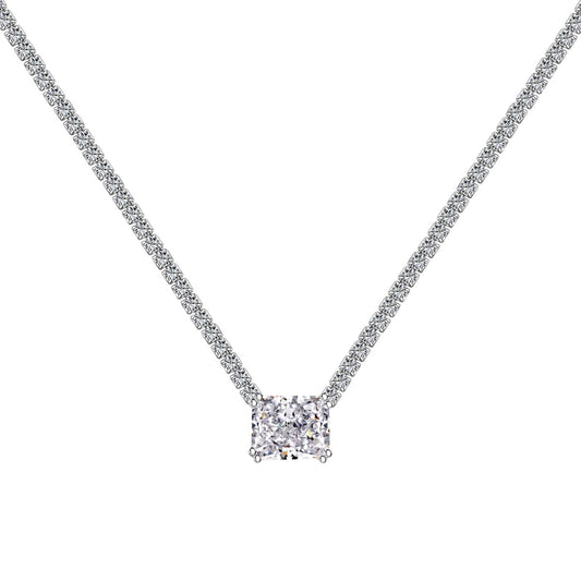 [ElanLuxe Jewelry]4.0 Carat Elegant Radiant Cut Necklace