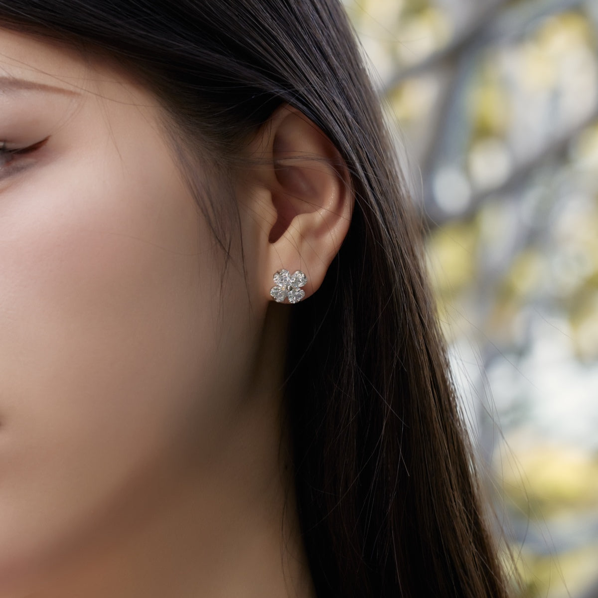 [ElanLuxe Jewelry]Four-Leaf Clover Ball Earrings
