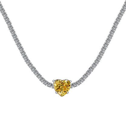 [ElanLuxe Jewelry]2.0 Carat Sparkling Tennis Heart Cut Necklace