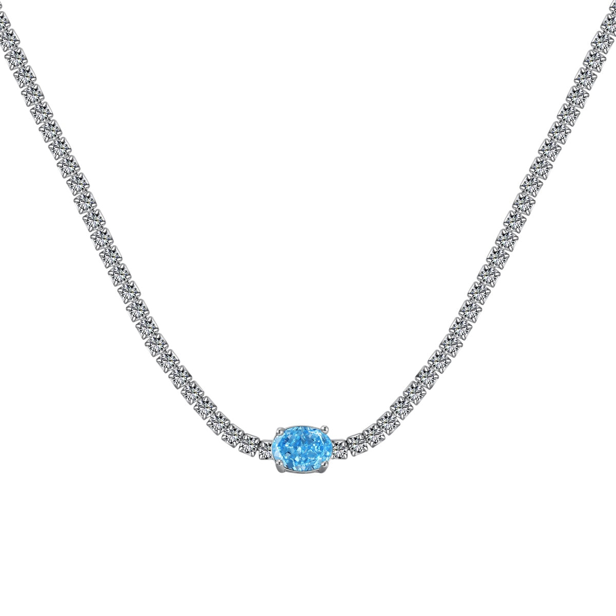 [ElanLuxe Jewelry]1.0 Carat Shining Oval Cut Necklace
