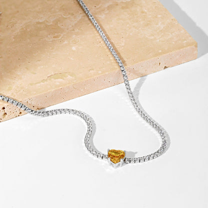 [ElanLuxe Jewelry]2.0 Carat Sparkling Tennis Heart Cut Necklace