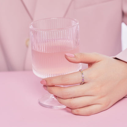 [ElanLuxe Jewelry]Sparkling Colorful Round Cut Tennis Ring