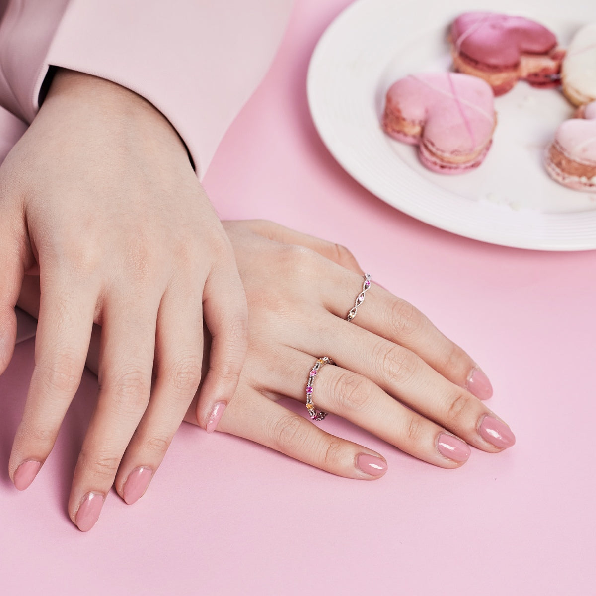 [ElanLuxe Jewelry]Sparkling Colorful Round Cut Tennis Ring