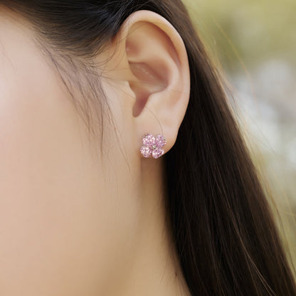 [ElanLuxe Jewelry]Four-Leaf Clover Ball Earrings