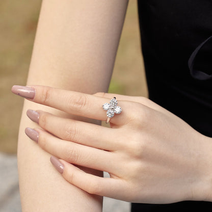 [ElanLuxe Jewelry]Four-Leaf Clover Eight-Pointed Star Ring