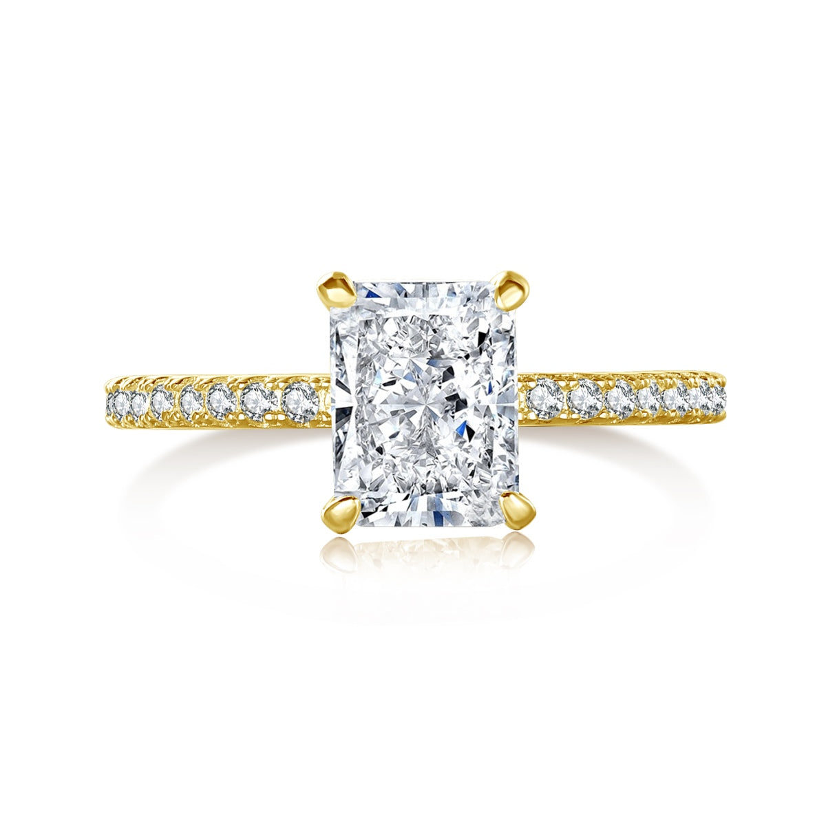 [ElanLuxe Jewelry]2.0 Carat Dazzling Sparkling Radiant Cut Party Ring