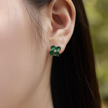 [ElanLuxe Jewelry]Four-Leaf Clover Eight-Pointed Star Earrings