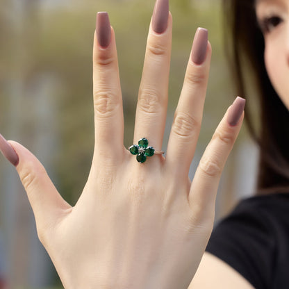 [ElanLuxe Jewelry]Four-Leaf Clover Eight-Pointed Star Ring