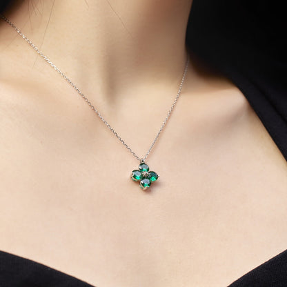 [ElanLuxe Jewelry]Four-Leaf Clover And Eight-Pointed Star Necklace