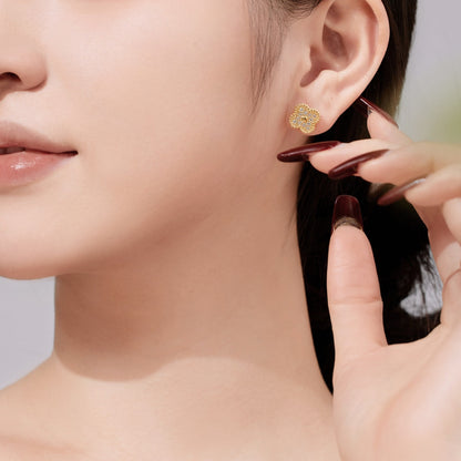 [ElanLuxe Jewelry]Four Leaf Clover Fashion Earrings