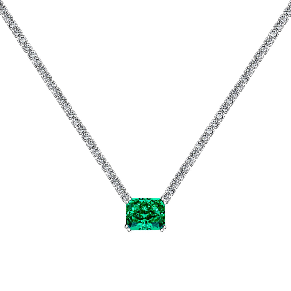 [ElanLuxe Jewelry]4.0 Carat Elegant Radiant Cut Necklace