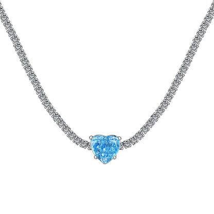 [ElanLuxe Jewelry]2.0 Carat Sparkling Tennis Heart Cut Necklace