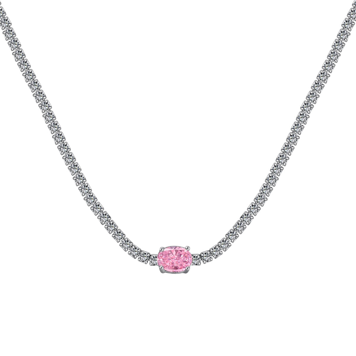 [ElanLuxe Jewelry]1.0 Carat Shining Oval Cut Necklace