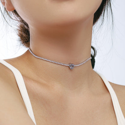 [ElanLuxe Jewelry]2.0 Carat Sparkling Tennis Heart Cut Necklace