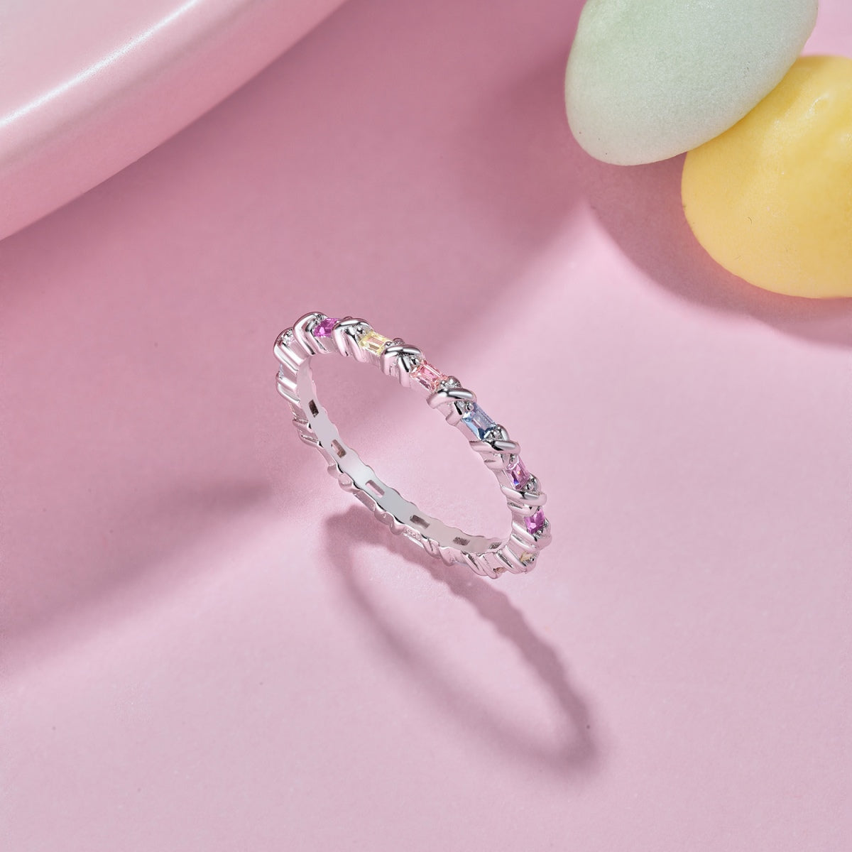 [ElanLuxe Jewelry]Charming Colorful Round Cut Daily Ring