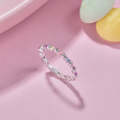 [ElanLuxe Jewelry]Charming Colorful Round Cut Daily Ring