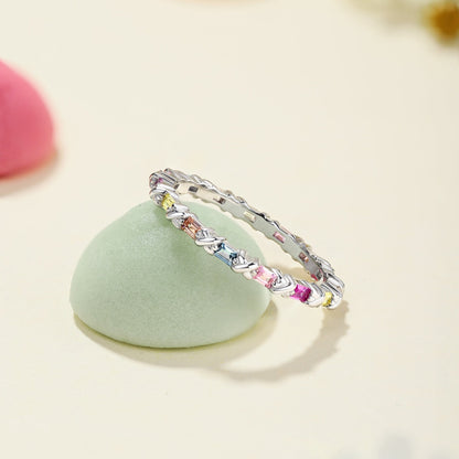 [ElanLuxe Jewelry]Charming Colorful Round Cut Daily Ring