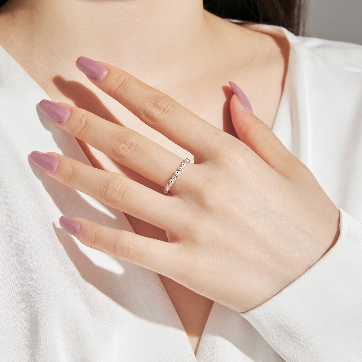 [ElanLuxe Jewelry]Sparkling Vibrant Round Shape Daily Ring