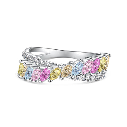 [ElanLuxe Jewelry]Unique Colorful Marquise Cut Daily Ring