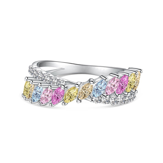 [ElanLuxe Jewelry]Unique Colorful Marquise Cut Daily Ring