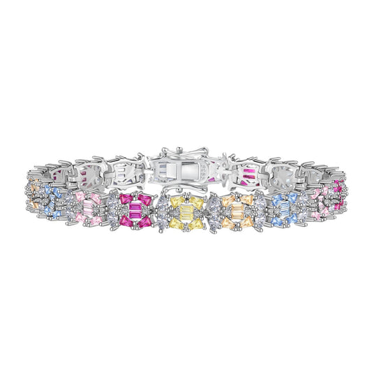[ElanLuxe Jewelry]Delicate Colorful Multi Cut Party Bracelet