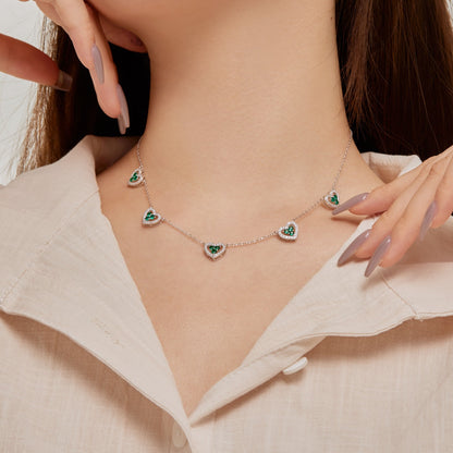 [ElanLuxe Jewelry]Sparkling Five Heart Necklace