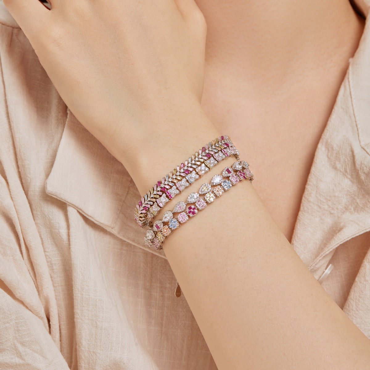 [ElanLuxe Jewelry]Unique Colorful Flower Shape Daily Bracelet