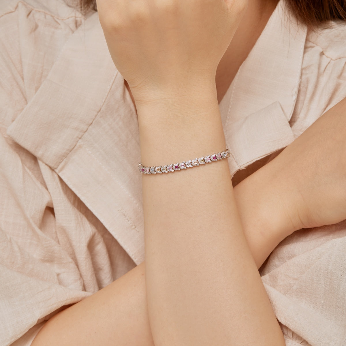 [ElanLuxe Jewelry]Delicate Colorful Multi Cut Daily Bracelet