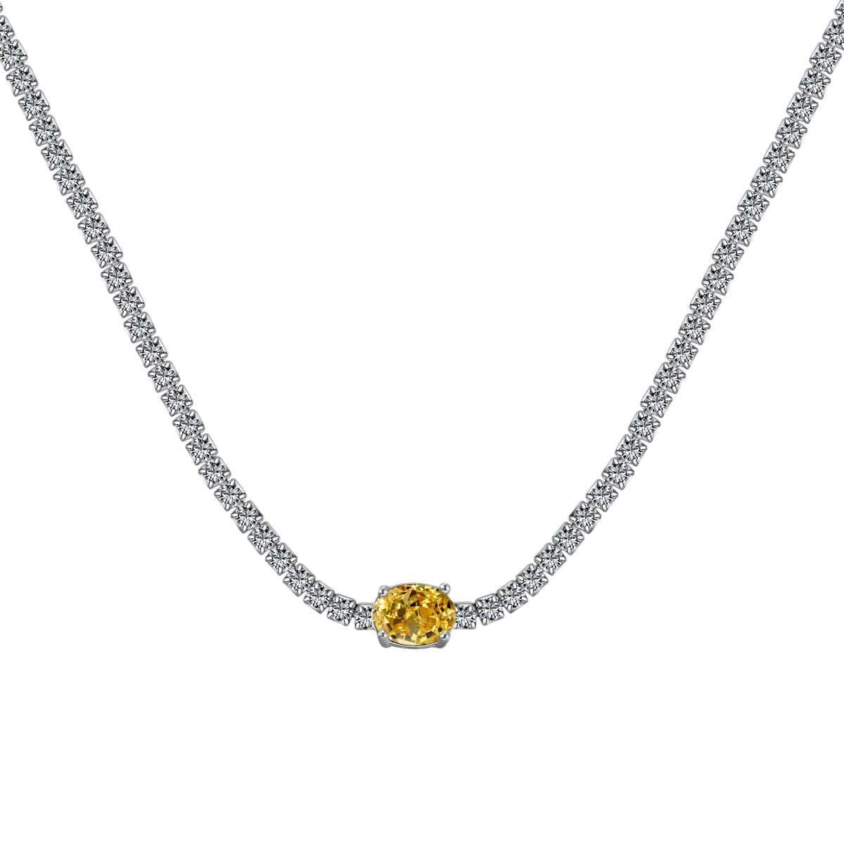 [ElanLuxe Jewelry]1.0 Carat Shining Oval Cut Necklace
