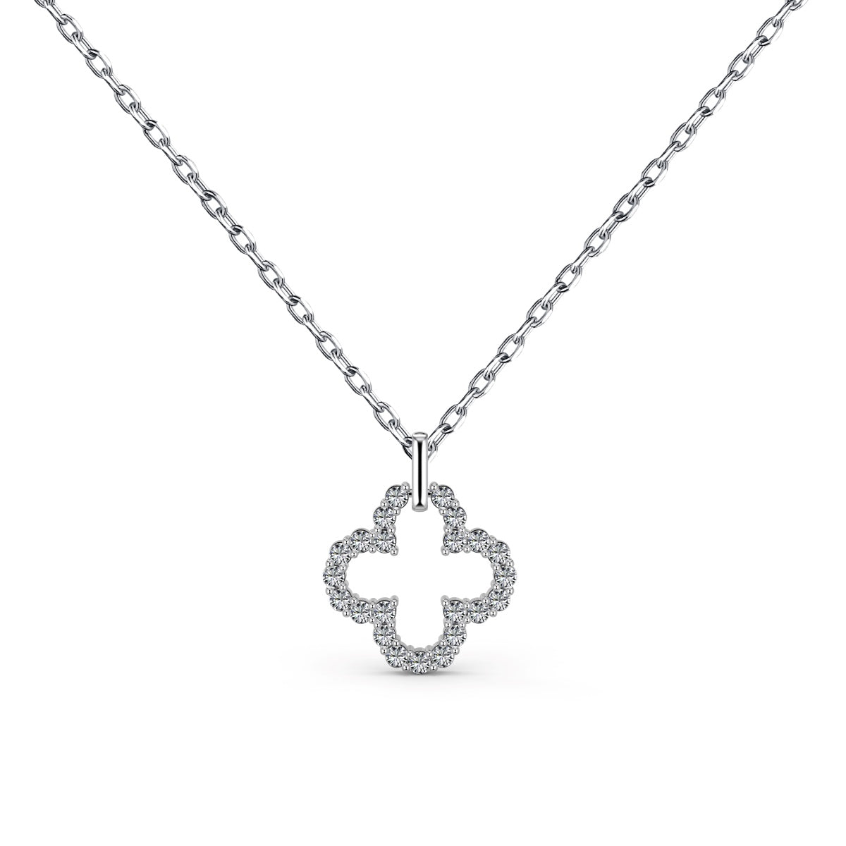 [ElanLuxe Jewelry]Four-Leaf Clover Hollow Design Exquisite Necklace
