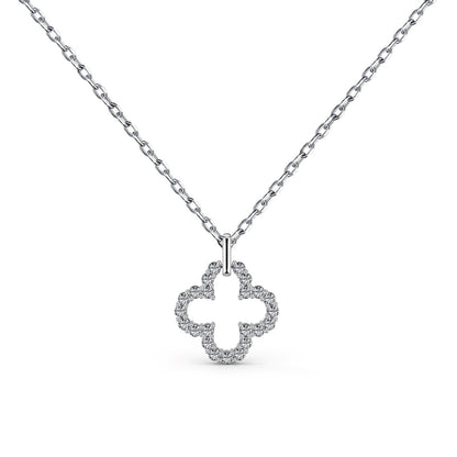 [ElanLuxe Jewelry]Four-Leaf Clover Hollow Design Exquisite Necklace