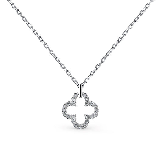 [ElanLuxe Jewelry]Four-Leaf Clover Hollow Design Exquisite Necklace
