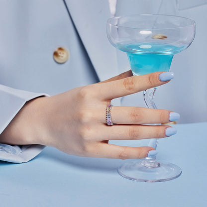 [ElanLuxe Jewelry]Splashy Ornate Emerald Cut Cocktail Ring