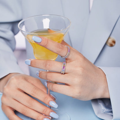 [ElanLuxe Jewelry]Splashy Ornate Emerald Cut Cocktail Ring