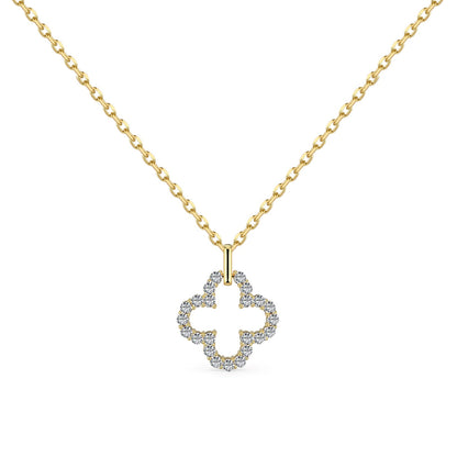 [ElanLuxe Jewelry]Four-Leaf Clover Hollow Design Exquisite Necklace