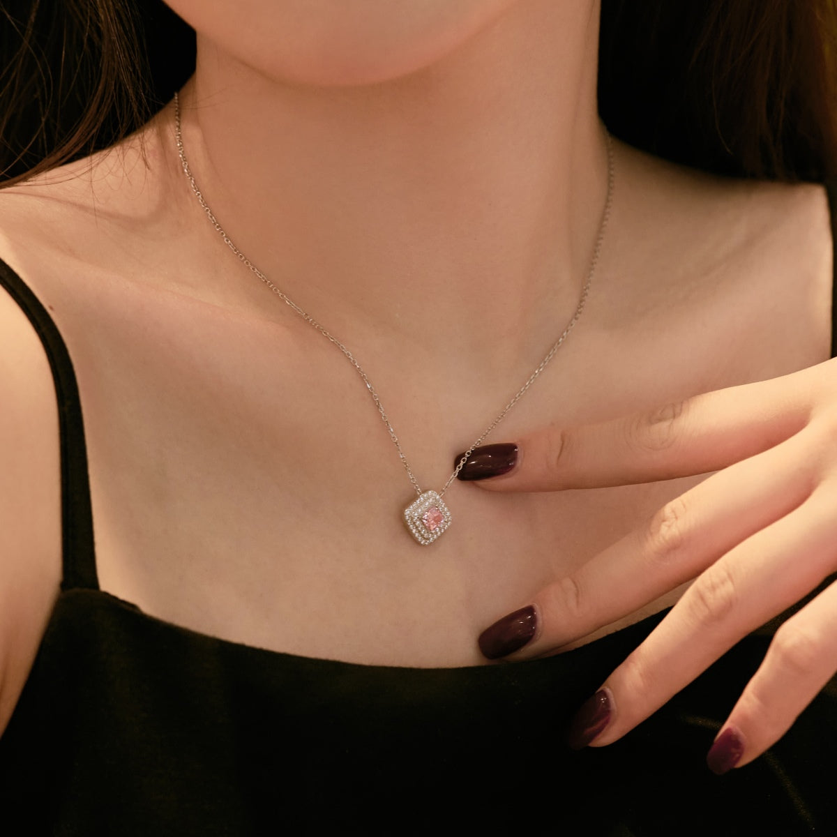 [ElanLuxe Jewelry]Sparkling Asscher Cut Necklace