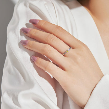 [ElanLuxe Jewelry]Sparkling Vibrant Round Shape Daily Ring