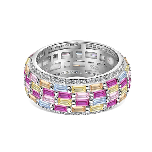 [ElanLuxe Jewelry]Radiant Colorful Radiant Cut Daily Ring