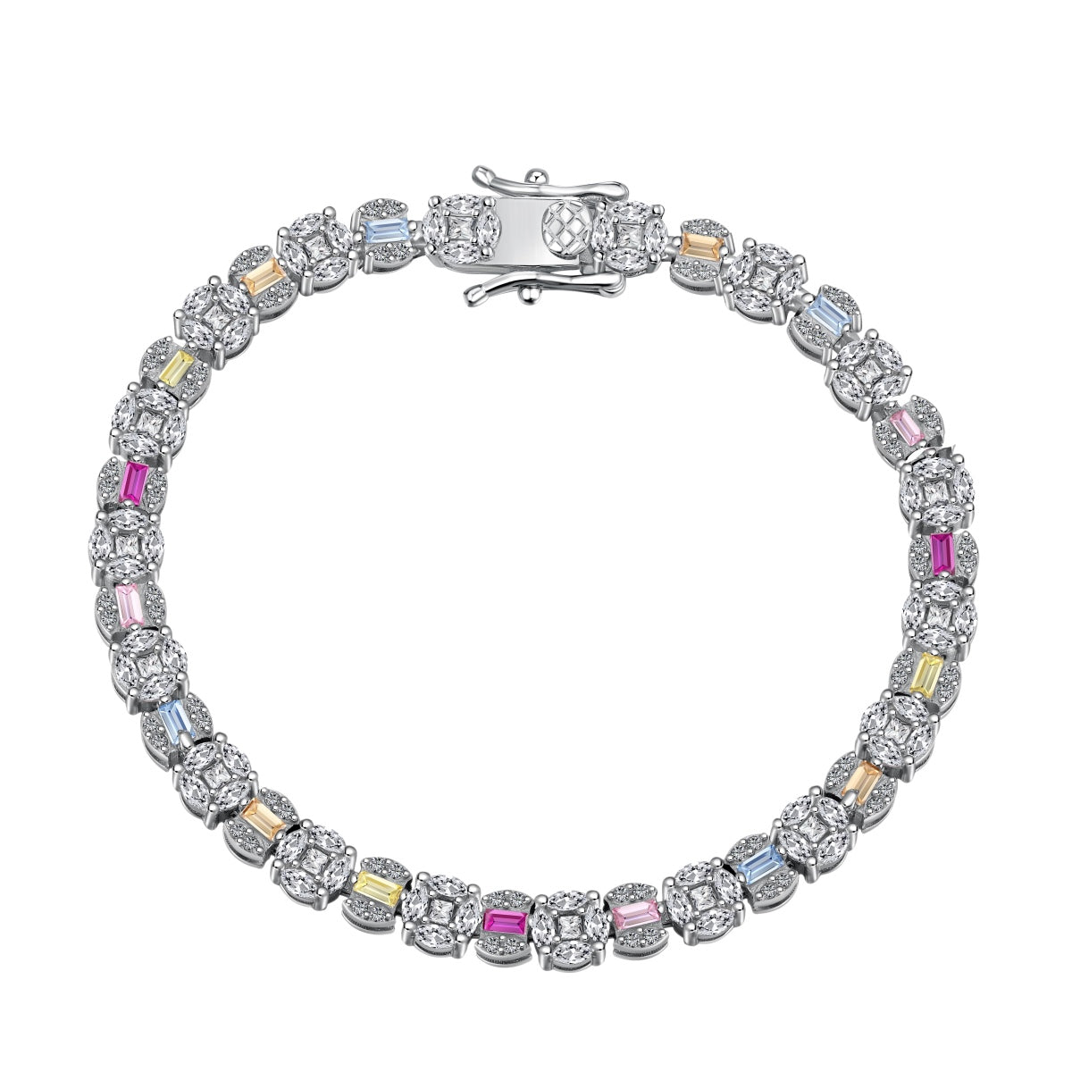 [ElanLuxe Jewelry]Dazzling Radiant Multi Cut Daily Bracelet